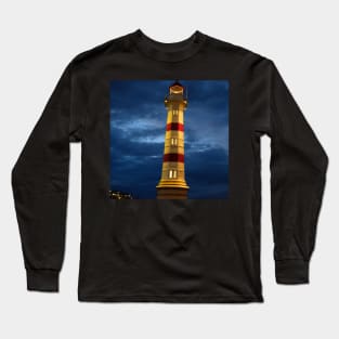 colorfull lighthouse at night in Malmö Sweden Long Sleeve T-Shirt